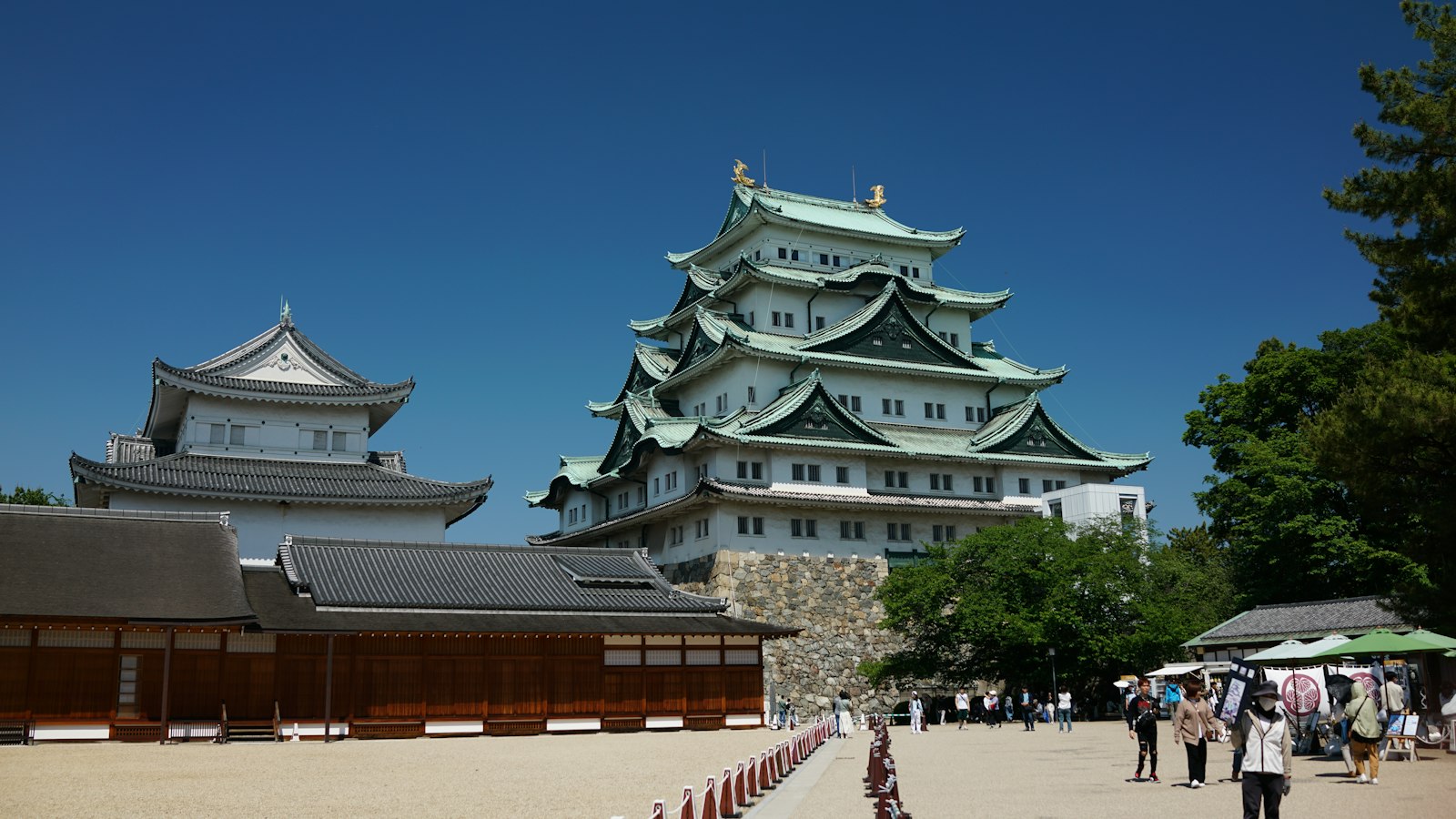 Nagoya Castle standing against a blue sky